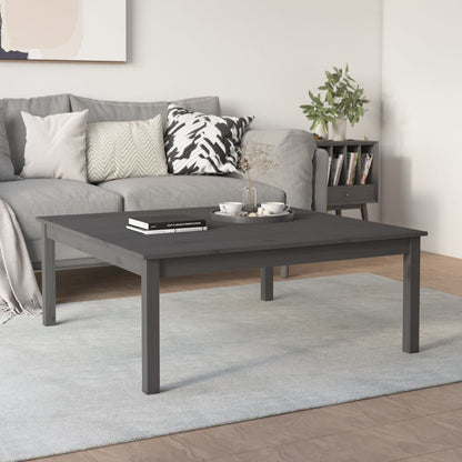Mesa De Centro De Madera Maciza De Pino Gris 100x100x40 Cm_2