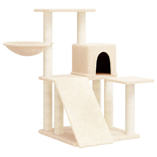 Vidaxl Rascador Para Gatos Con Postes De Sisal Color Crema 82 Cm_0