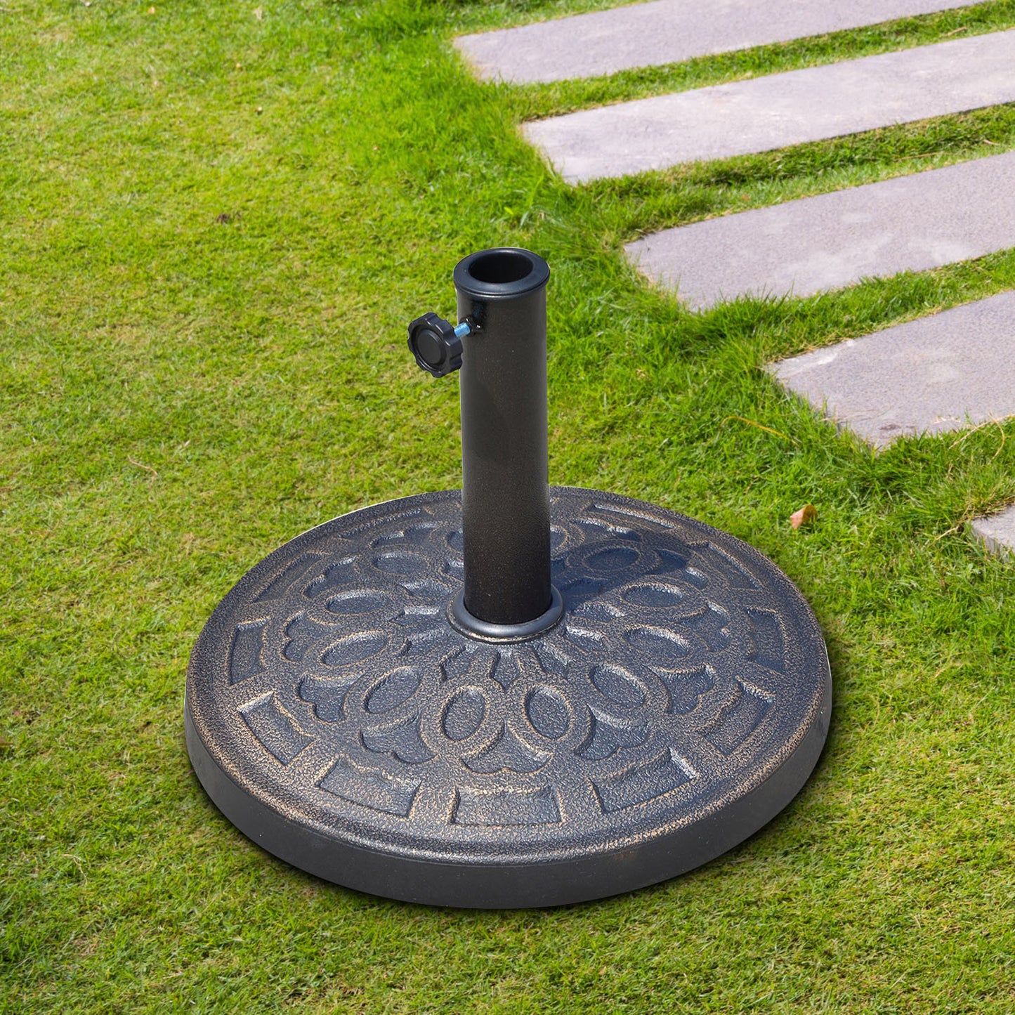 Outsunny Base Para Sombrilla Jardín Peso 12 Kg Para Postes De 38/48mm Ø44x34cm_1