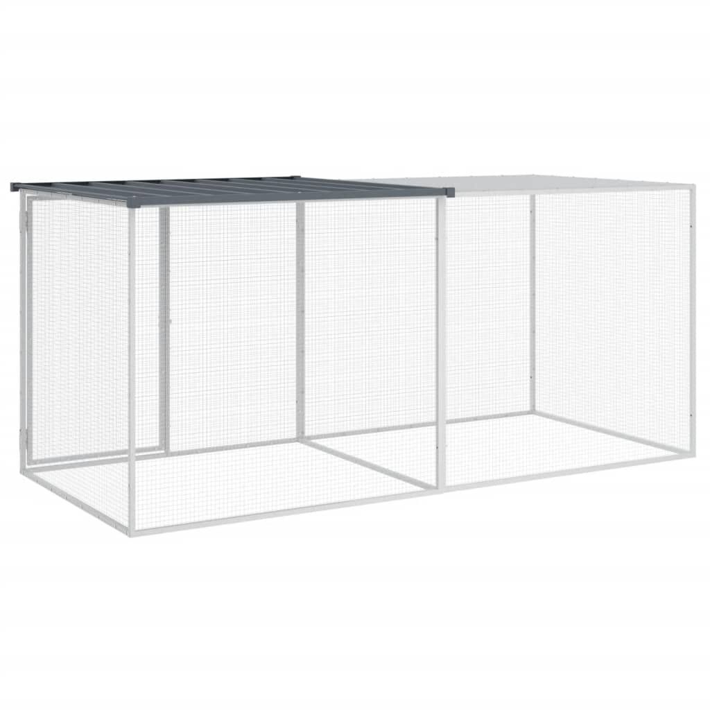 Vidaxl Gallinero Con Techo Acero Galvanizado Antracita 203x98x90 Cm_4