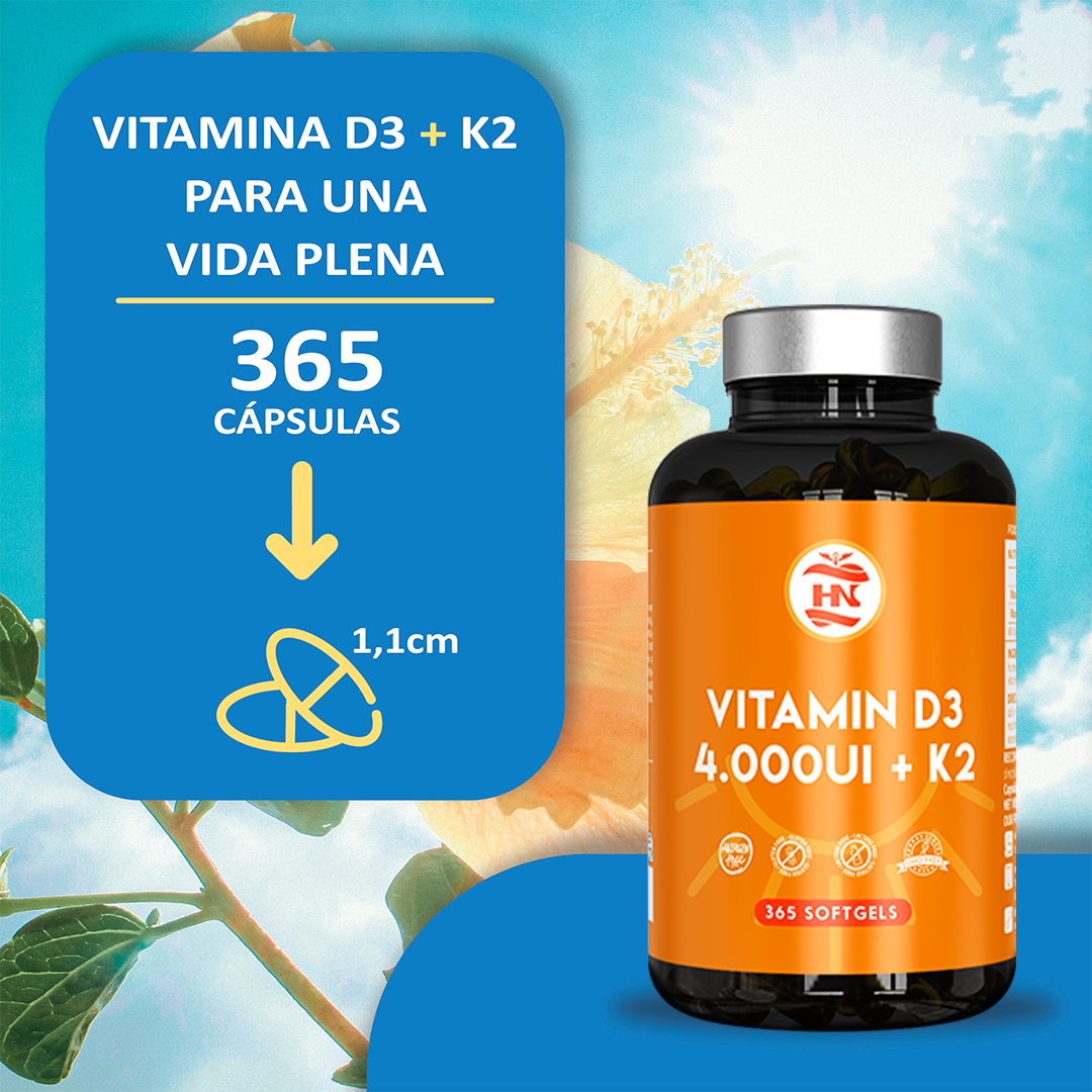 Vitamina D (4000 Ui) - 365 Cápsulas De Vitamina D3 K2 – Altamente Concentrada. Favorece La Función Inmunológica Y Ósea_4