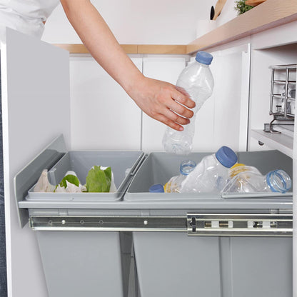 Cubo De Reciclaje 8l+5l Bajo Fregadero, Extracción Manual Y Tapa