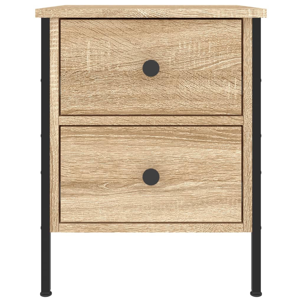 Mesita De Noche Madera De Ingeniería Roble Sonoma 40x42x50 Cm_3
