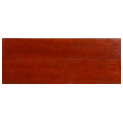 Mesa Consola Clásica De Madera Maciza Caoba Marrón 90x30x75cm_4