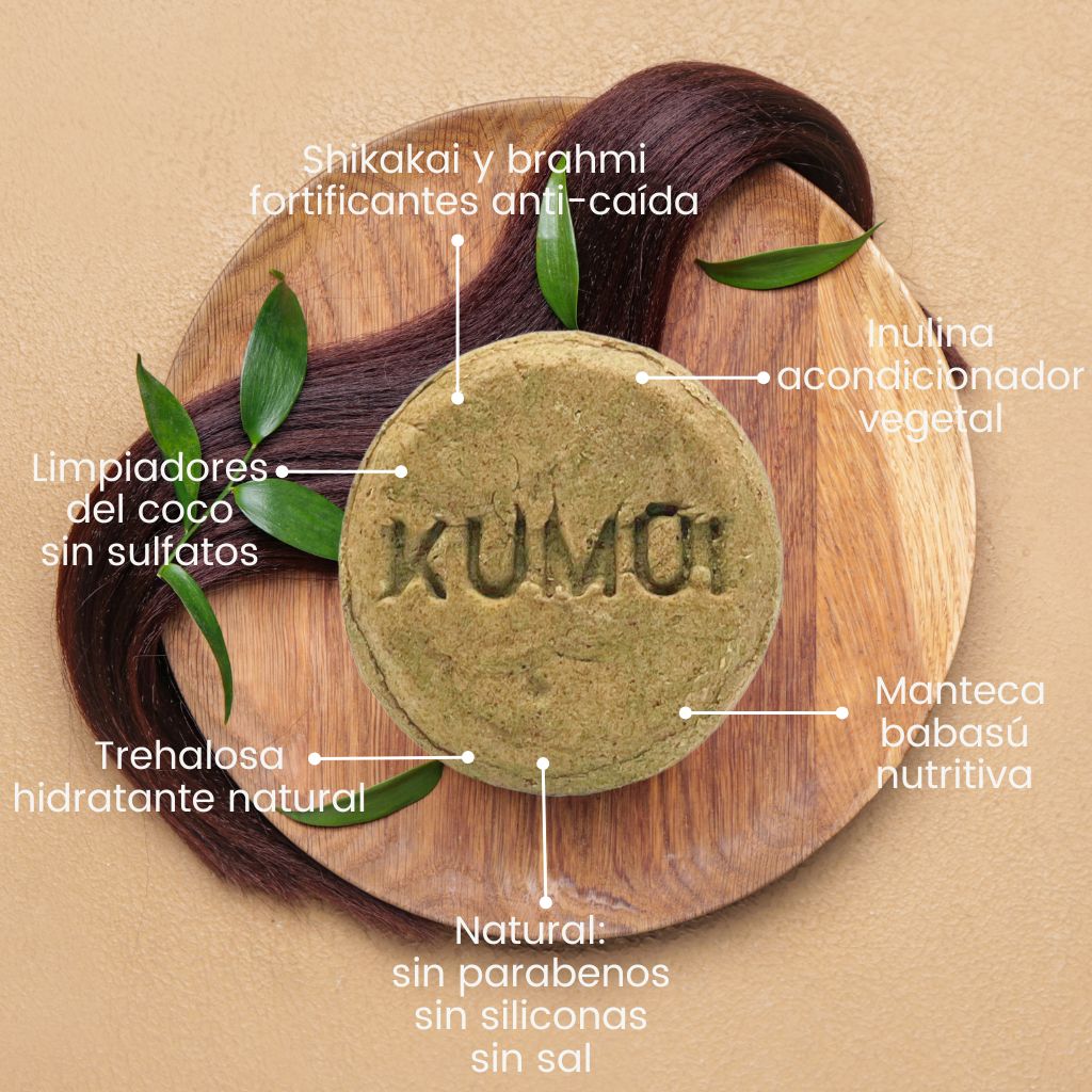 3 en 1 - Gel | Champú | Acondicionador Sólido Con Shikakai Para Fortalecer KUMUI 60gr_3