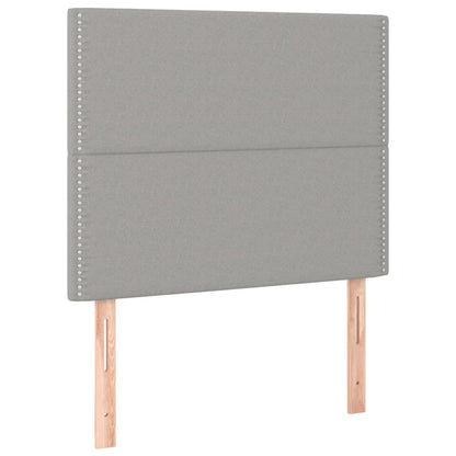 Estructura De Cama Con Cabecero De Tela Gris Claro 100x200 Cm / Vetonek_2