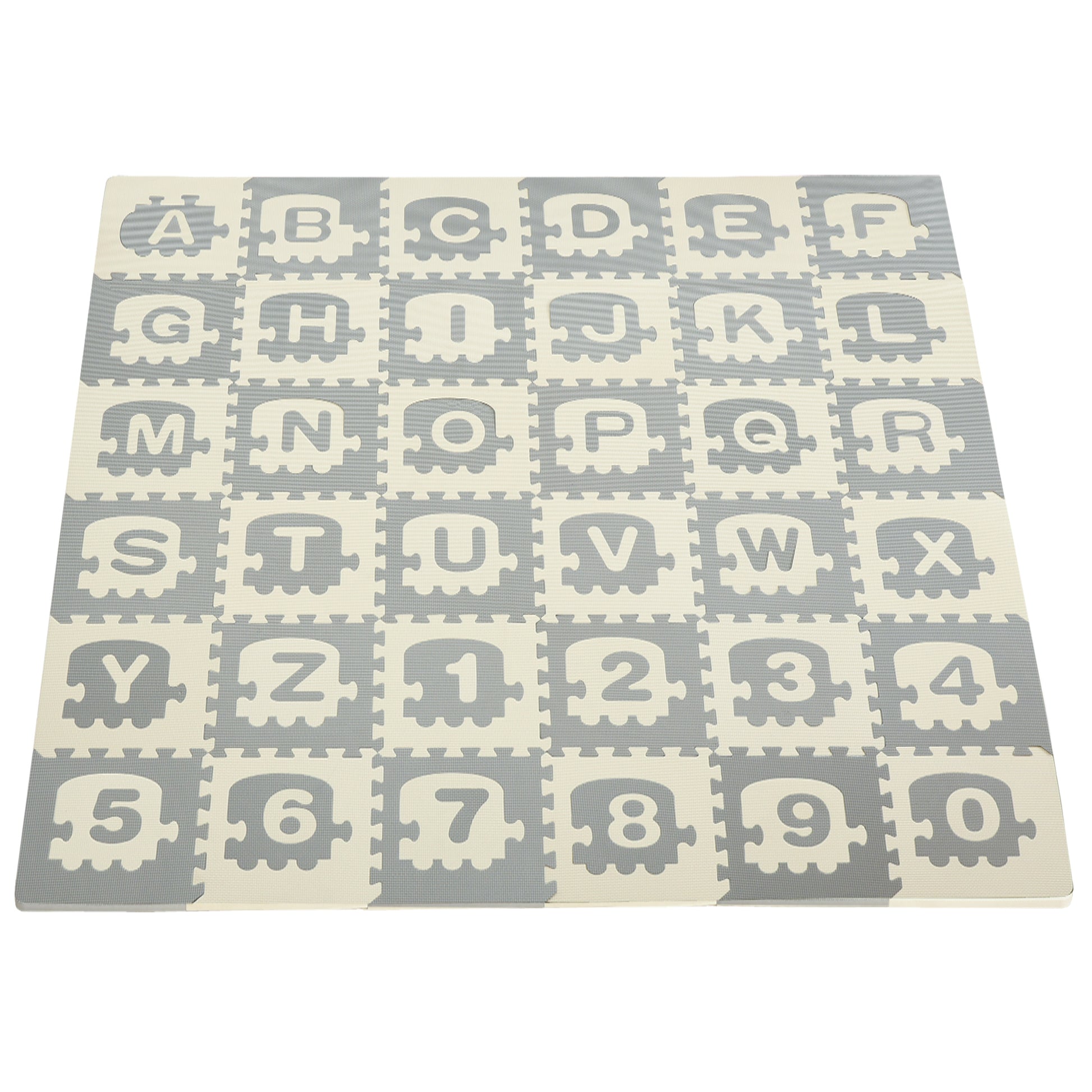 Homcom Alfombra Puzzle Para Bebés 36 Piezas De Eva Con 26 Letras (a-z) Y Números_0