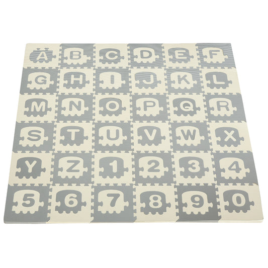 Homcom Alfombra Puzzle Para Bebés 36 Piezas De Eva Con 26 Letras (a-z) Y Números_0