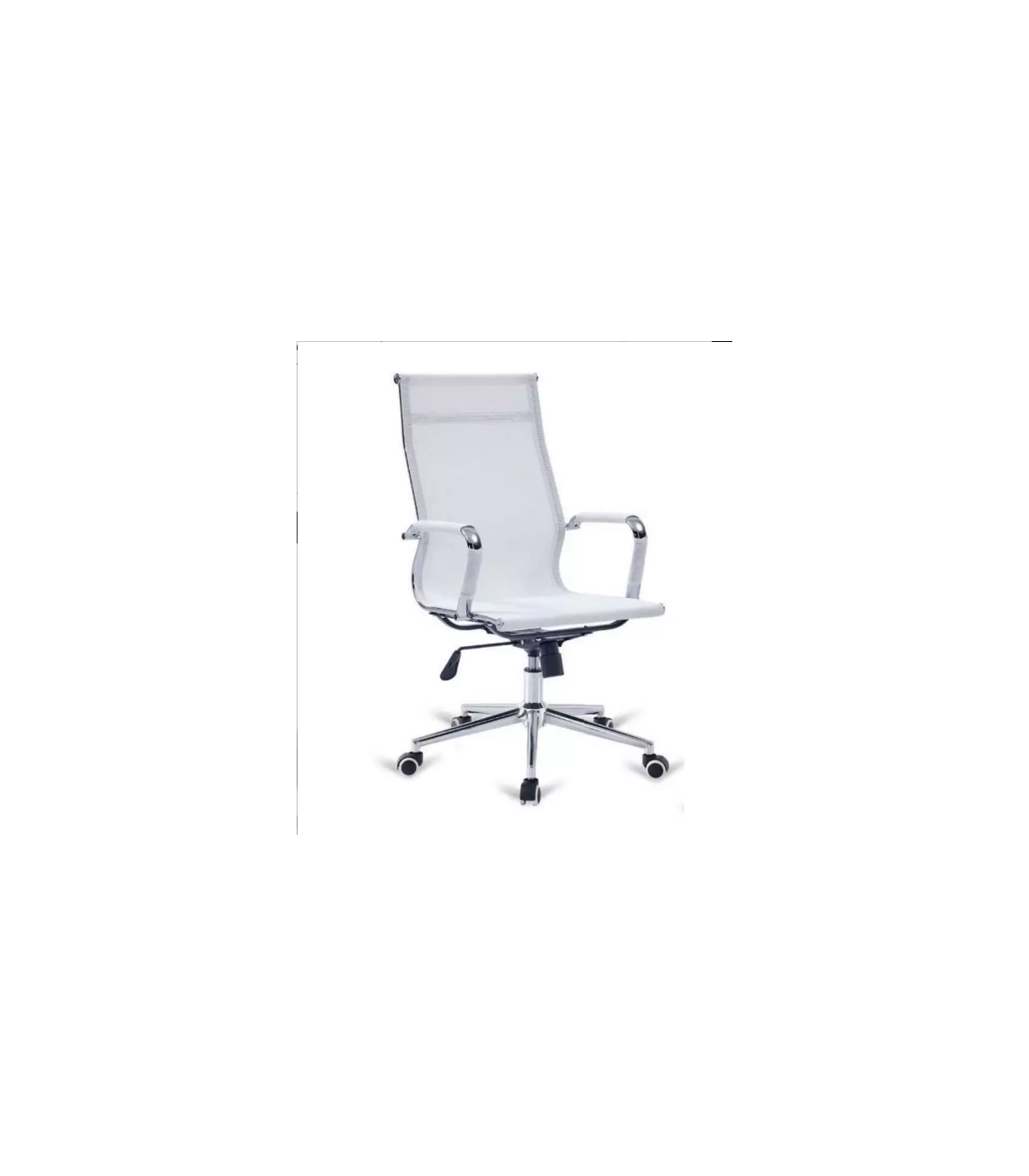 Silla De Oficina Niza Alta Con Malla, Altura Regulable Acabado En Blanco. 54cm(ancho ) 101_0