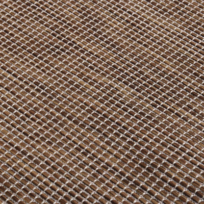 Alfombra De Exterior De Tejido Plano Marrón 100x200 Cm_4