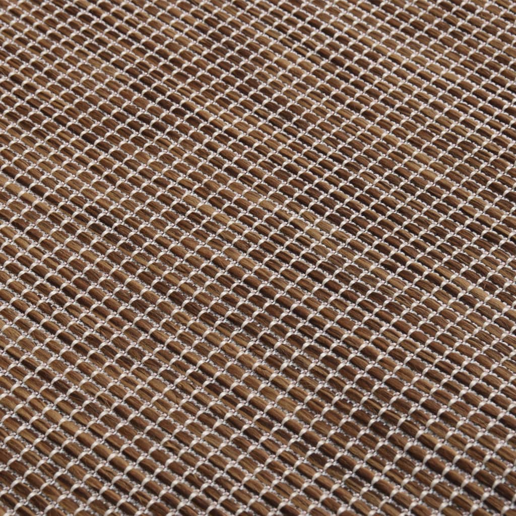 Alfombra De Exterior De Tejido Plano Marrón 200x280 Cm_4