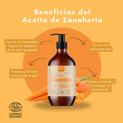 QKnatur - Aceite De Zanahoria 250 ml - 100% Puro - Bronceador Natural - Hidrata Y Aporta Luminosidad - Repara Cabello_3