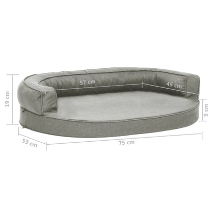 Vidaxl Colchón De Cama De Perro Ergonómico Aspecto Lino Gris 75x53 Cm_2