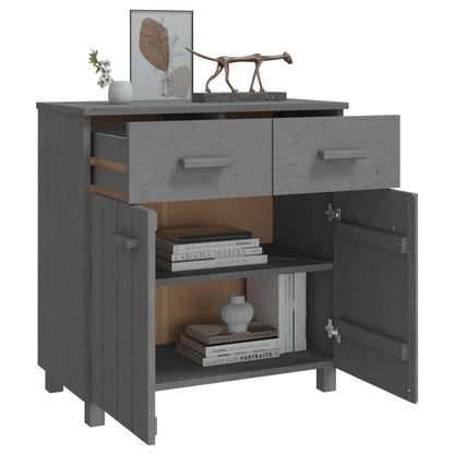 Aparador Hamar Madera Maciza Pino Gris Oscuro 79x40x80cm / Vetonek_3