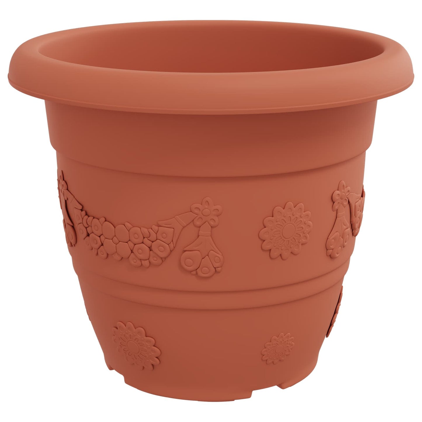 Macetas 6 Pcs Rojo Ladrillo Ø 34 X 28 Cm Plástico_5