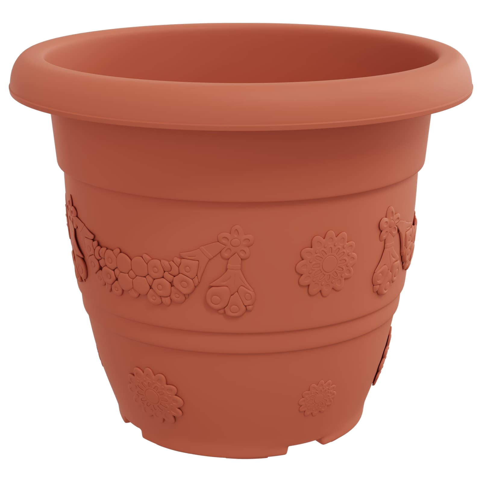 Macetas 6 Pcs Rojo Ladrillo Ø 34 X 28 Cm Plástico_5