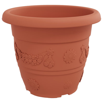 Macetas 24 Uds. Rojo Ladrillo Ø 34 X 28 Cm Plástico_5