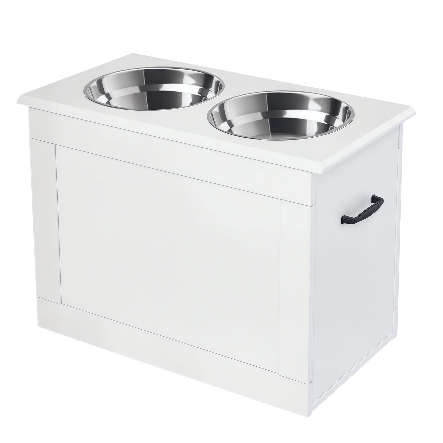 Pawhut Comedero Elevado Para Perros Con 2 Tazones 60x30x41 Cm Blanco_0