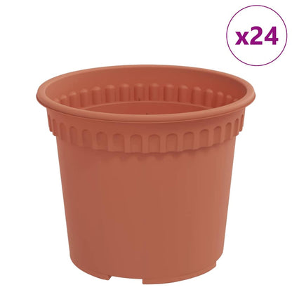 Maceta Redonda Para Flores 24 Pcs Rojo Ladrillo Ø 12,5 X 10 Cm_0