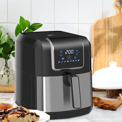 Homcom Freidora De Aire 6,5l 1700w 8 Programas Pantalla Led Táctil Temporizador_1
