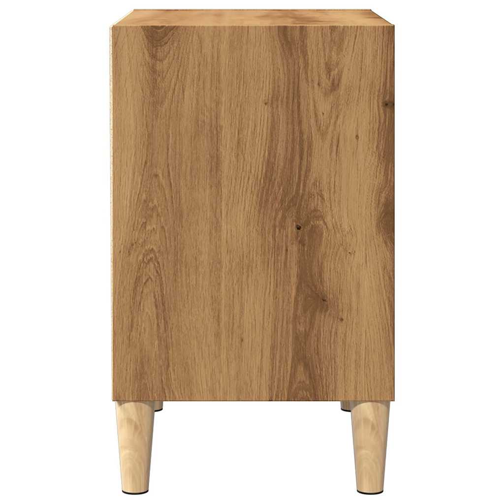 Mesita De Noche Madera De Ingeniería Roble Artisian 40x30x50 Cm_3