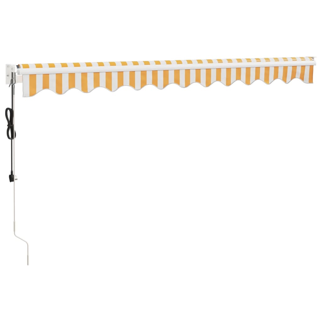 Toldo Retráctil Automático Amarillo Y Blanco 3,5x2,5 M_3