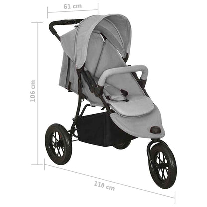 Vidaxl Carrito De Bebés De Acero Gris Claro_2
