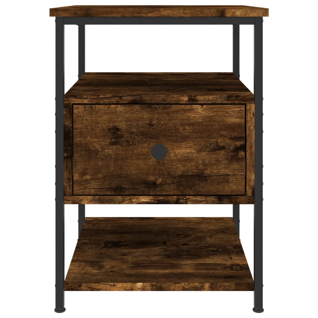 Mesita De Noche Madera De Ingeniería Roble Ahumado 40x42x56 Cm_4