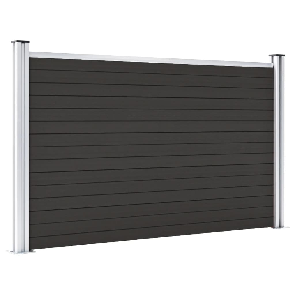 Panel De Valla Wpc Negro 180x105 Cm / Vetonek_0