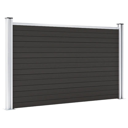 Panel De Valla Wpc Negro 180x105 Cm / Vetonek_0
