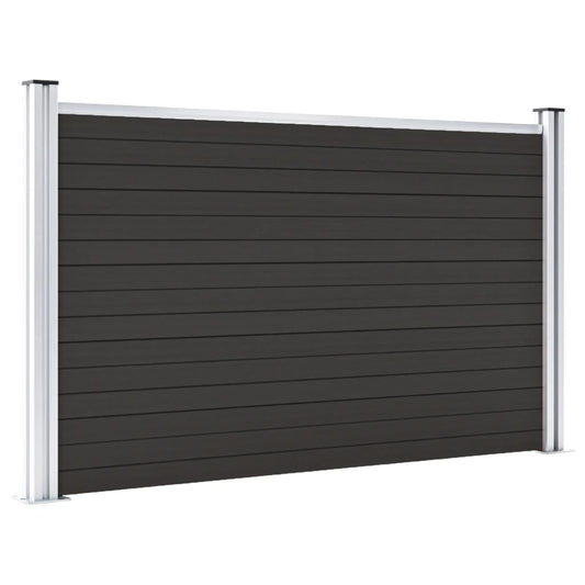 Panel De Valla Wpc Negro 180x105 Cm / Vetonek_0