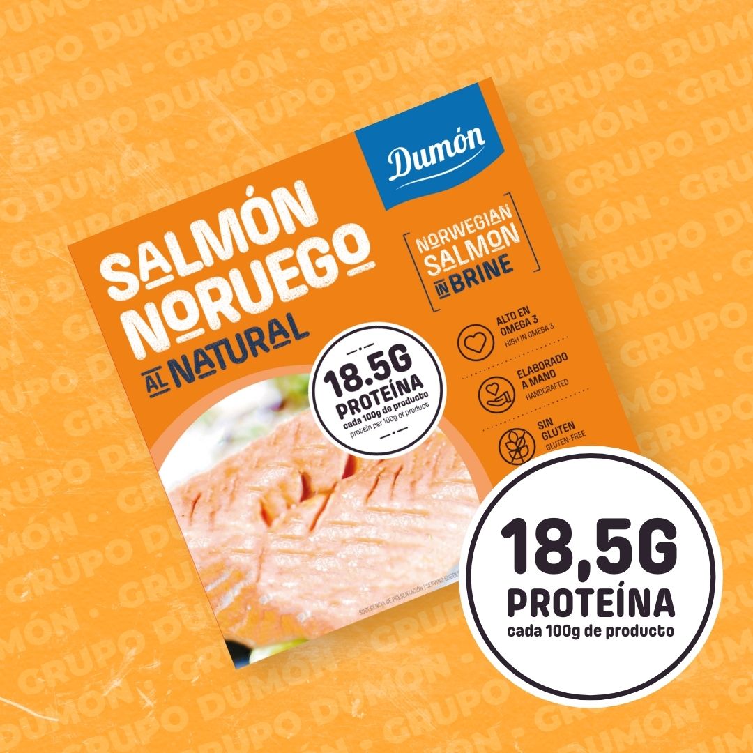 Dumón - Salmon Noruego En Conserva Al Natural 160gr - Rico En Omega 3, Proteínas Y Antioxidantes - Salmon Noruego En Lata - Pack De 12 Unidades_0
