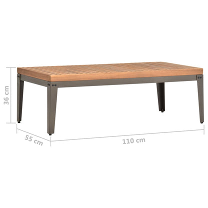 Mesa De Centro De Jardín Madera Maciza De Acacia 110x55x36 Cm_4