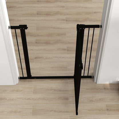 Pawhut Barrera Para Perros Con Ancho Ajustable 76-104 Cm 2 Extensiones Negro_3