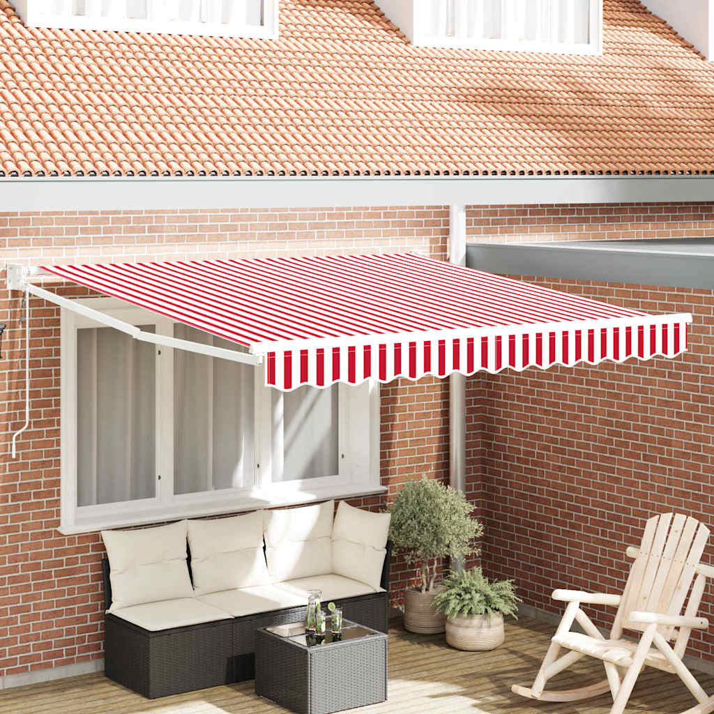 Toldo Retráctil Rojo 300 X 250 Cm Poliéster Y Metal_1