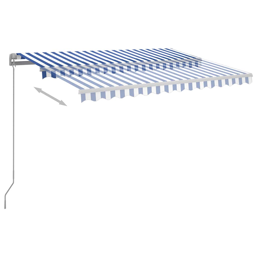 Toldo Manual Retráctil Con Led Azul Y Blanco 300x250 Cm_5