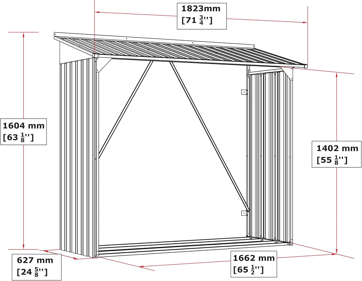 Duramax - Leñero Exterior - Metal - Imitación Madera_5
