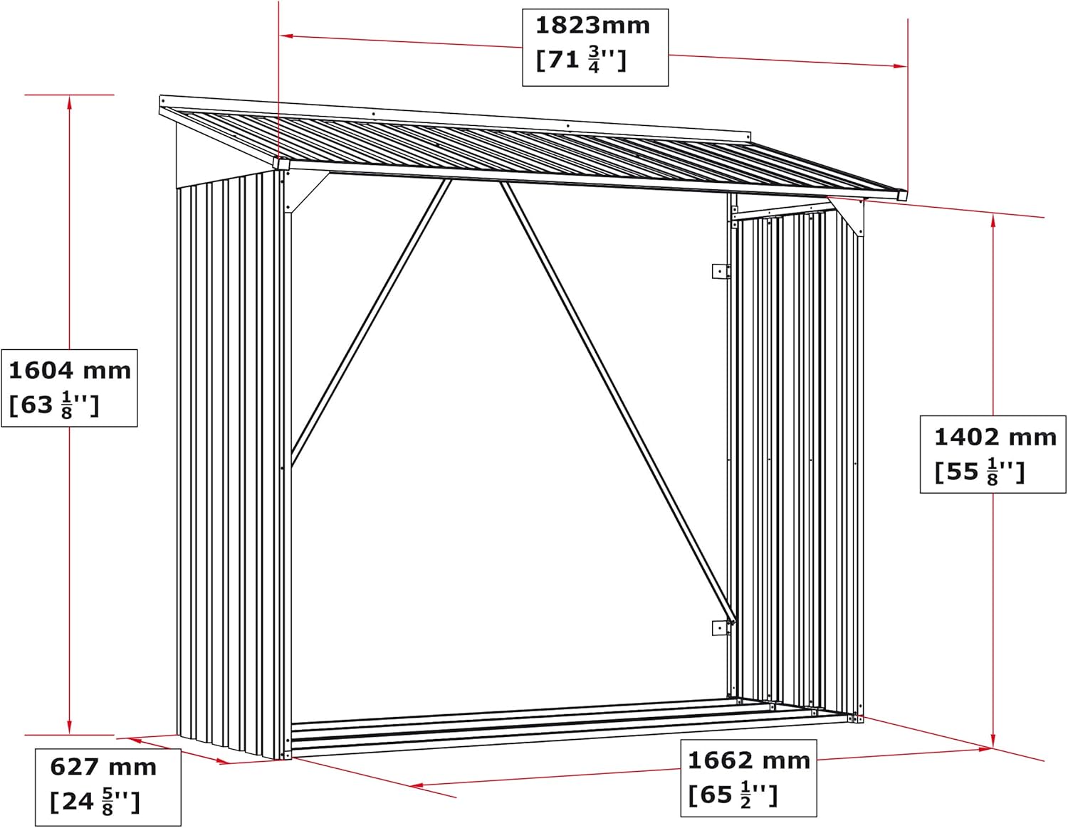 Duramax - Leñero Exterior - Metal - Imitación Madera_5