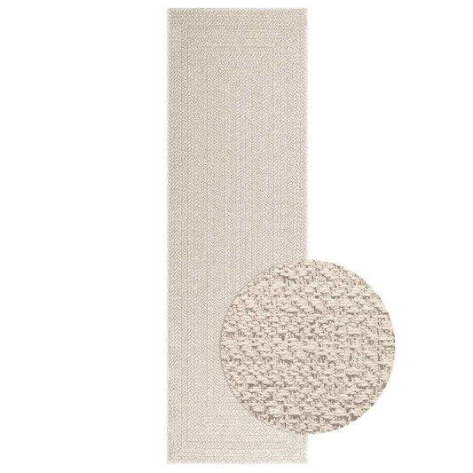 Vidaxl Alfombra Zizur Apariencia Yute Interior Exterior Crema 80x250cm_0