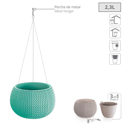 Maceta Splofy Bowl Ws, Con Depósito, Dimensiones (mm) 239x239x161, Color Azul Claro_2