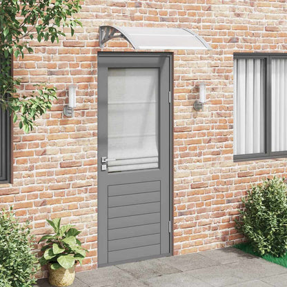 Marquesina Para Puerta Gris Y Transparente De Policarbonato 80x75 Cm_1