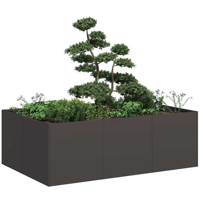 Jardinera De Acero Laminado En Frío Negro 120x80x40 Cm_1
