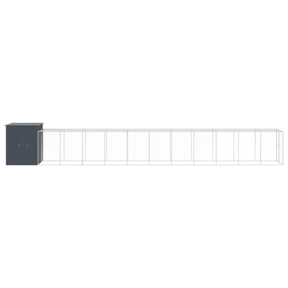 Vidaxl Gallinero Con Corral Acero Galvanizado Gris 165x1271x181 Cm_3