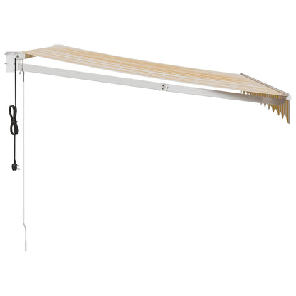 Toldo Retráctil Automático Amarillo Y Blanco 3,5x2,5 M_5