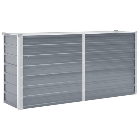Arriate Elevado De Jardín Acero Galvanizado Gris 160x40x77 Cm_0