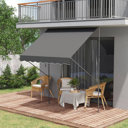 Outsunny Toldo Manual Retráctil 200x175x210-310cm Manivela Protección Solar Uv40_1