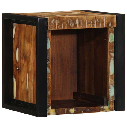 Mesilla De Noche Multicolor 40x35x40 Cm Madera Maciza Reciclada_1