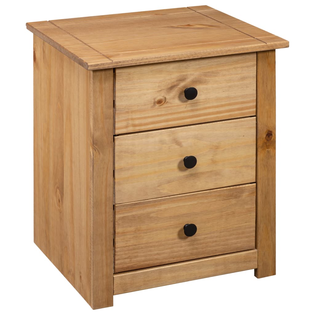 Mesita De Noche De Madera Maciza Pino Estilo Panamá 46x40x57 Cm_2