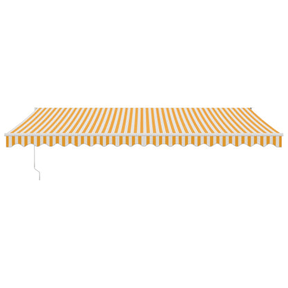 Toldo Retráctil Aluminio Y Tela Amarillo Y Blanco 5x3 M_2
