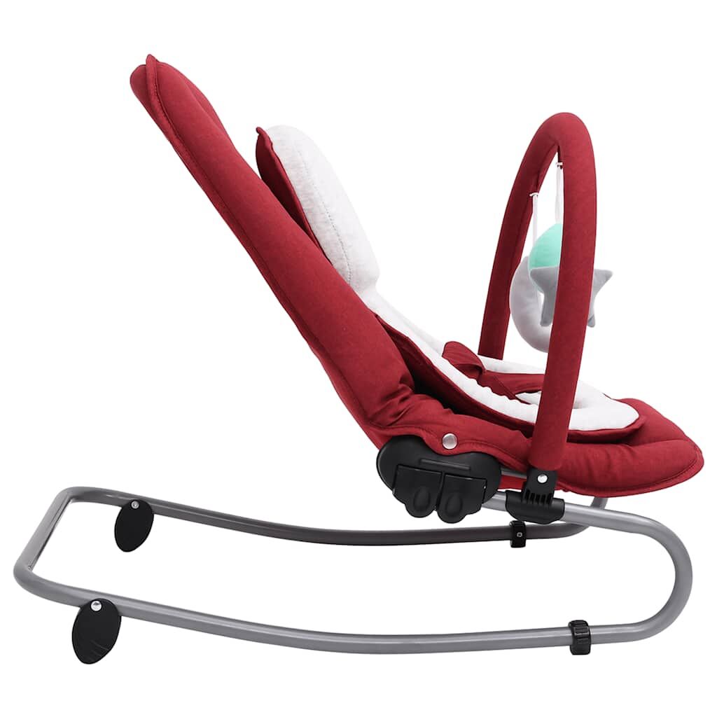 Vidaxl Hamaca Mecedora Para Bebés De Acero Rojo_3